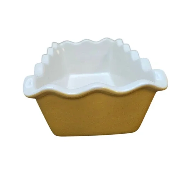 Loaf Pan Scalloped Edge Baking Dish Yellow 11" x‎ 6.5" - Picture 4 of 6